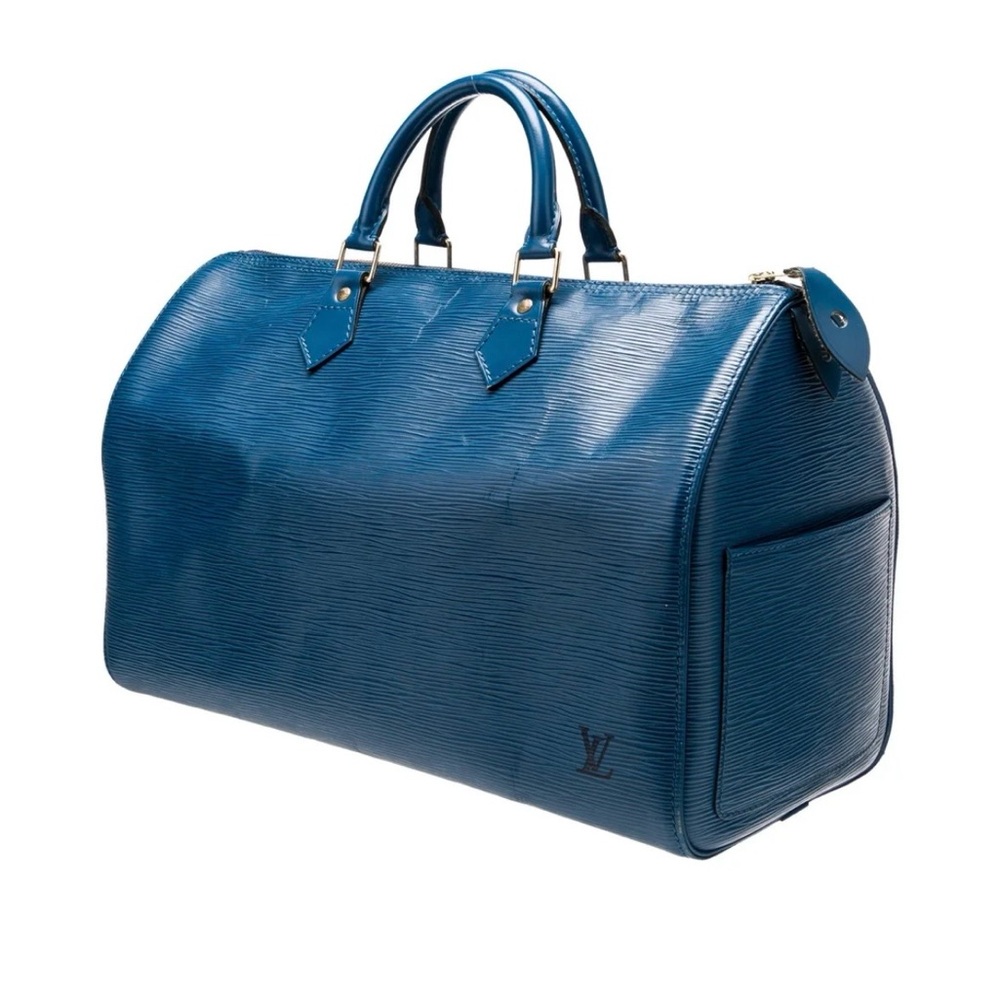 Louis Vuitton Blue Epi Speedy 35